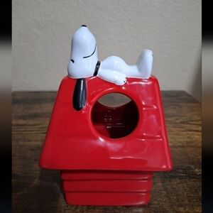 Red Ceramic Snoopy ToothBrush/Brush/Pencil Holder New.